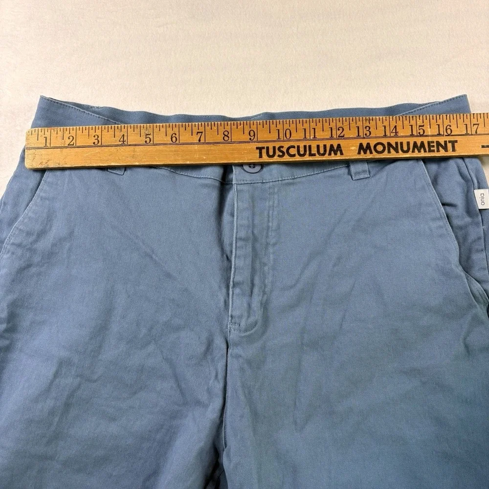 Onia Chino Shorts Mens 34 Blue Flat Front Stretch Elastic Waist Preppy Golf